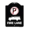 Signmission Fire Lane W/ No Parking& Graphic Heavy-Gauge Aluminum Architectural Sign, 24" x 18", BW-1824-24017 A-DES-BW-1824-24017 - alternate 1